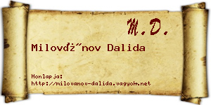 Milovánov Dalida névjegykártya